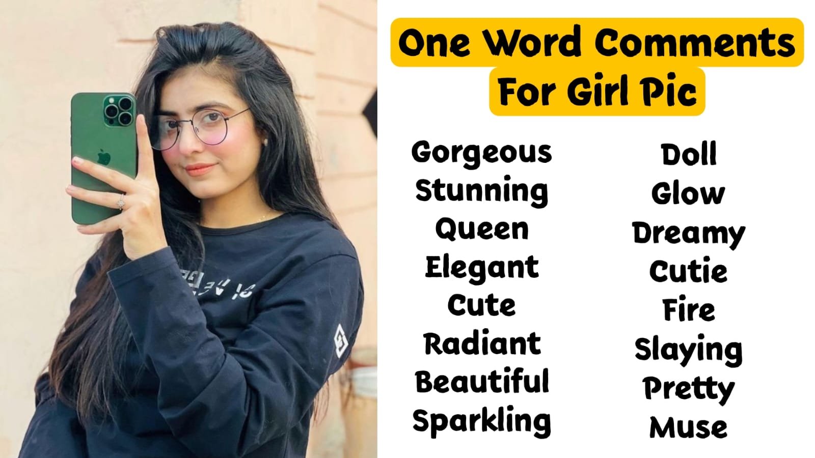 One Word Comments for Girl Pic on Instagram
